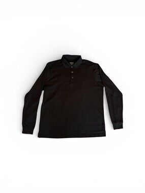 Core 365 Polo Long Sleeve Men Large Black Moisture Wicking UV Protection NWT